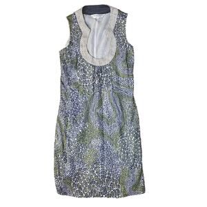 TRINA TURK Metallic Trim Scoop Neck Sleeveless Shift Cocktail Dress Size 2